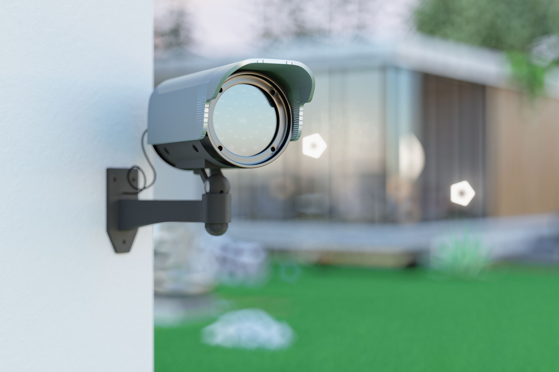 Exterior Of A Villa With Security Camera